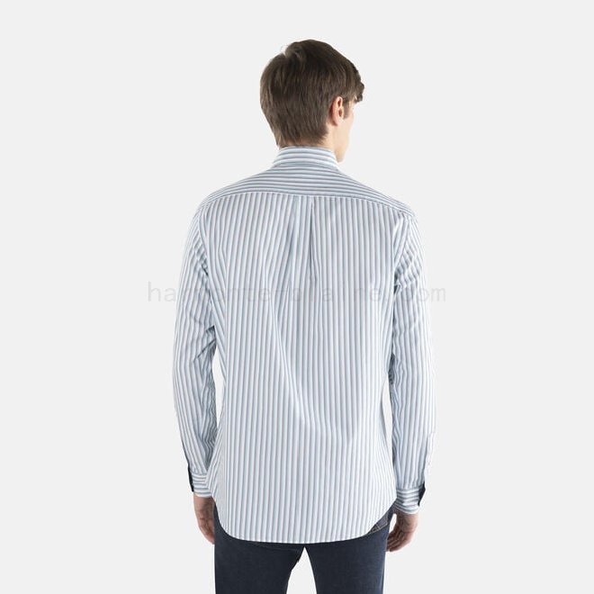 (image for) On Line Camicia in popeline a righe con contrasti interni F08511-0561 Original