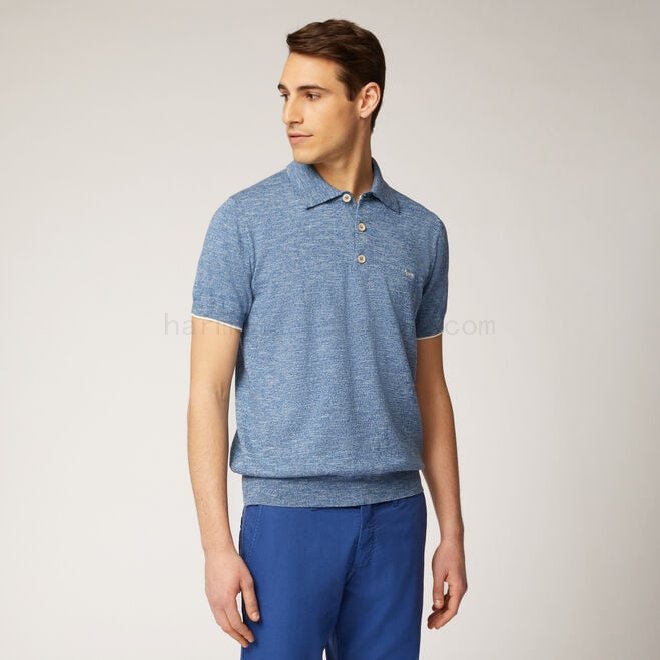 (image for) In Saldo Linen and cotton tweed polo shirt F08511-0639 Classiche
