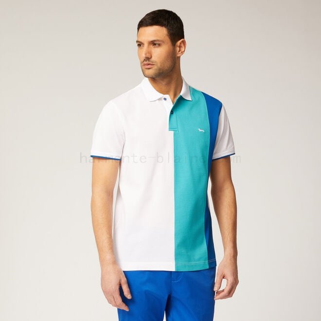 (image for) outlet harmont & blaine Colour-block cotton polo shirt F08511-0766 In Saldo